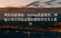 黑料深度揭秘：heiliao风波背后，神秘人在公司会议室的角色罕见令人意外