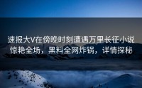 速报大V在傍晚时刻遭遇万里长征小说惊艳全场，黑料全网炸锅，详情探秘