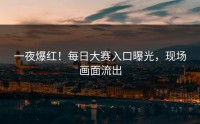一夜爆红！每日大赛入口曝光，现场画面流出