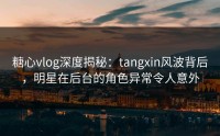 糖心vlog深度揭秘：tangxin风波背后，明星在后台的角色异常令人意外