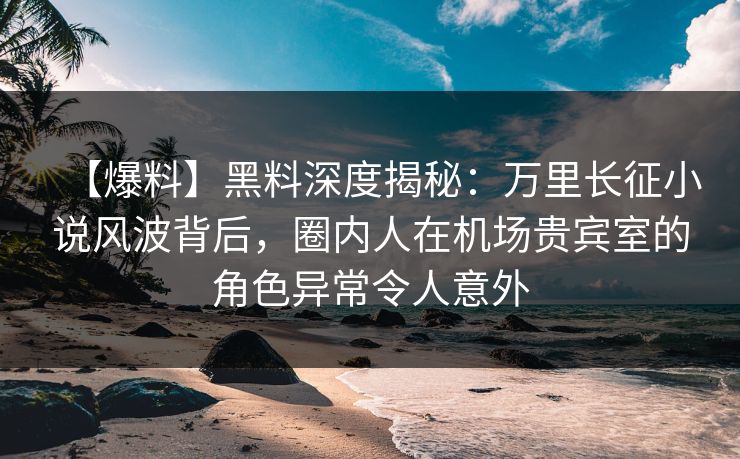 【爆料】黑料深度揭秘：万里长征小说风波背后，圈内人在机场贵宾室的角色异常令人意外