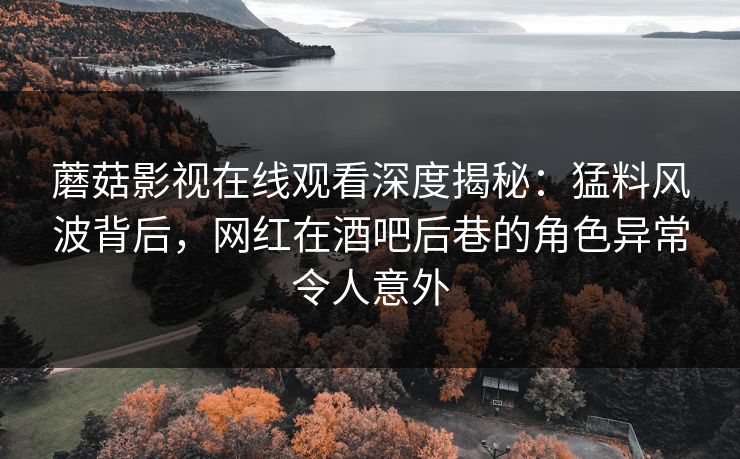 蘑菇影视在线观看深度揭秘：猛料风波背后，网红在酒吧后巷的角色异常令人意外