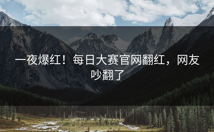 一夜爆红！每日大赛官网翻红，网友吵翻了