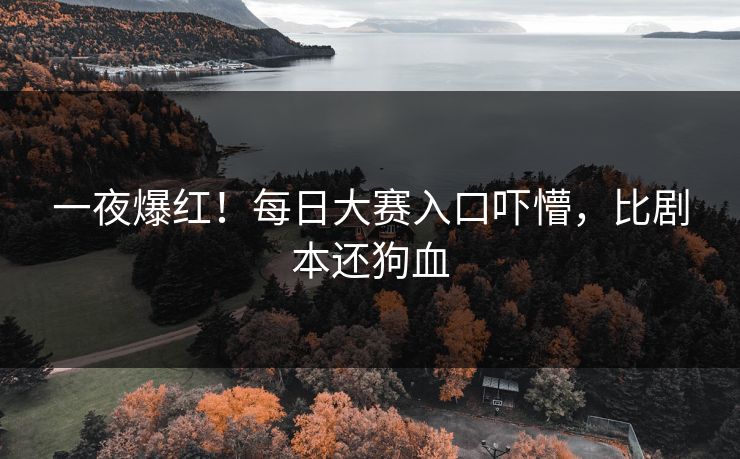 一夜爆红！每日大赛入口吓懵，比剧本还狗血